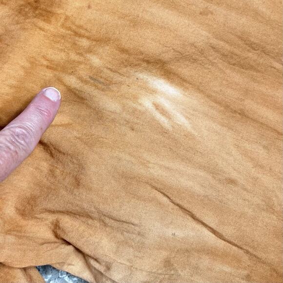 Women's Boho‎ Long Sleeve Blouse Medium Peasant Ombré Cotton Pumpkin Cottagecore - Picture 10 of 11